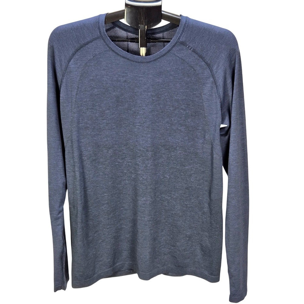 Men's Lululemon Large Metal Vent Tech Long Sleeve Shirt Blue Athleisure